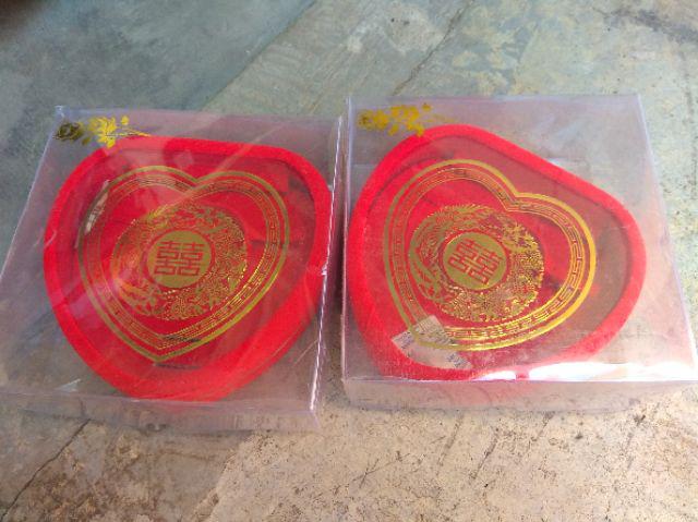 Set Kotak Perhiasan Bentuk Love List Emas