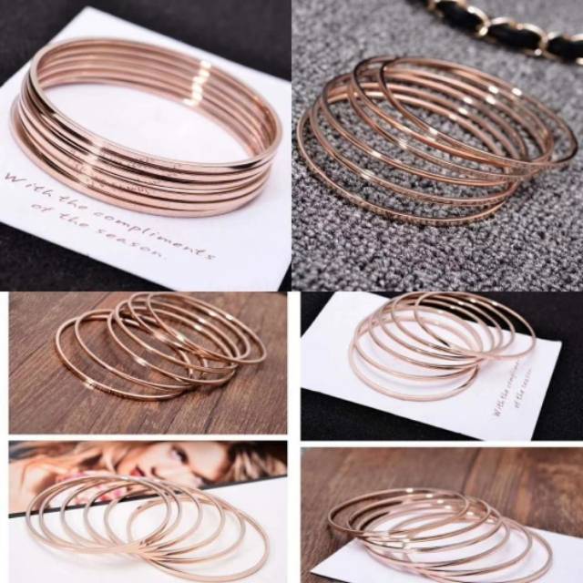 PROMO MURAH GELANG KERONCONG TITANIUM ISI 6 PCS