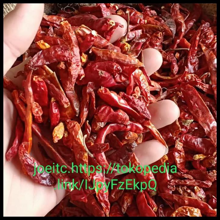 

Ready - Cabai Kering Rawit/Teja Import.Super Pedas Dan Tanpa Tangkai