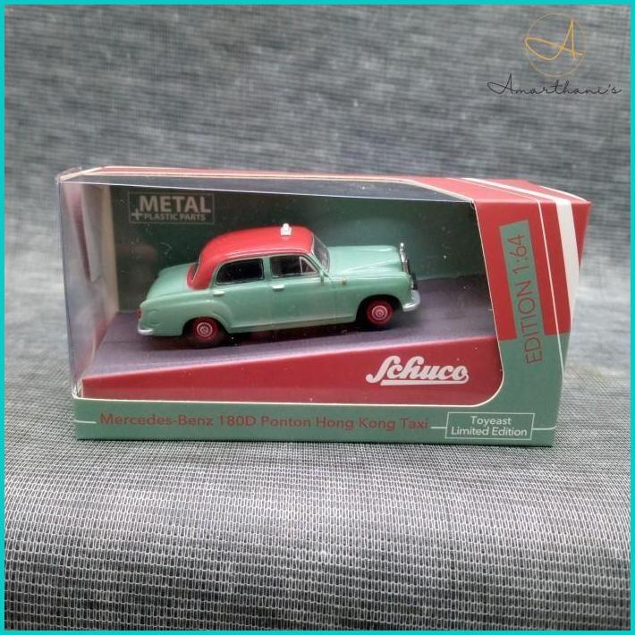 Ac - Schuco Mercedes-Benz 180D Ponton Green Red Hong Kong Taxi Car Limited