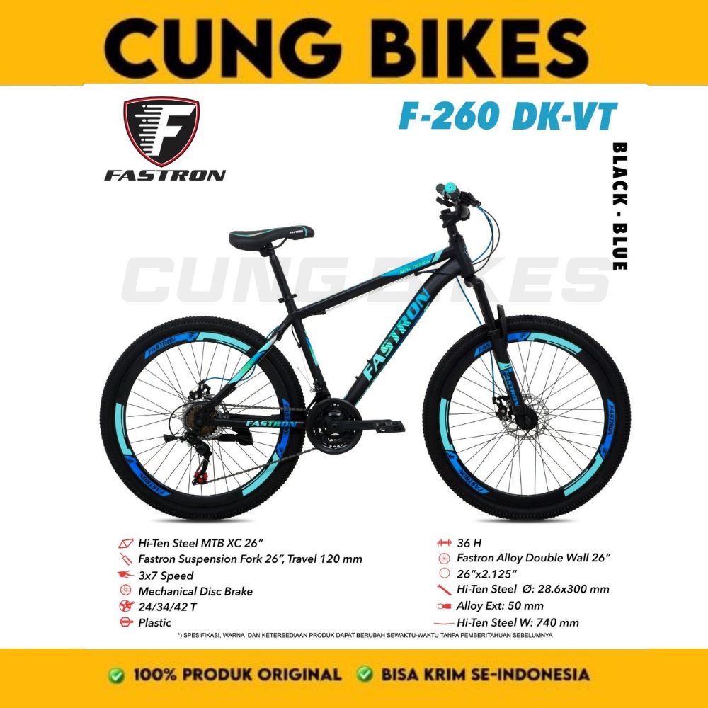 Sepeda Gunung Fastron 27,5&quot; DK VT VELG TINGGI DAN SHOCK BREAKER DEPAN