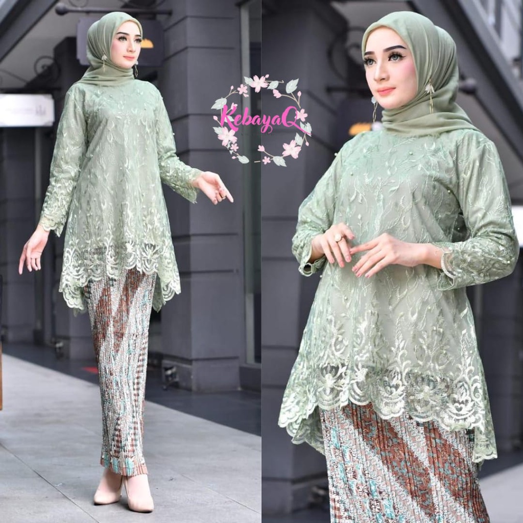 Kebaya Wanita Kq&gt; Setelan Brokat Modern Blouse Azkia Modern Azkia Wisuda Terbaru Pesta Kondangan Brukat Wisuda Hijab Kekinian Brukat Kartini Kutu Baru Akad I9Y1 Ootd Outfit Kualitas Premium Promo Model Terbaru N