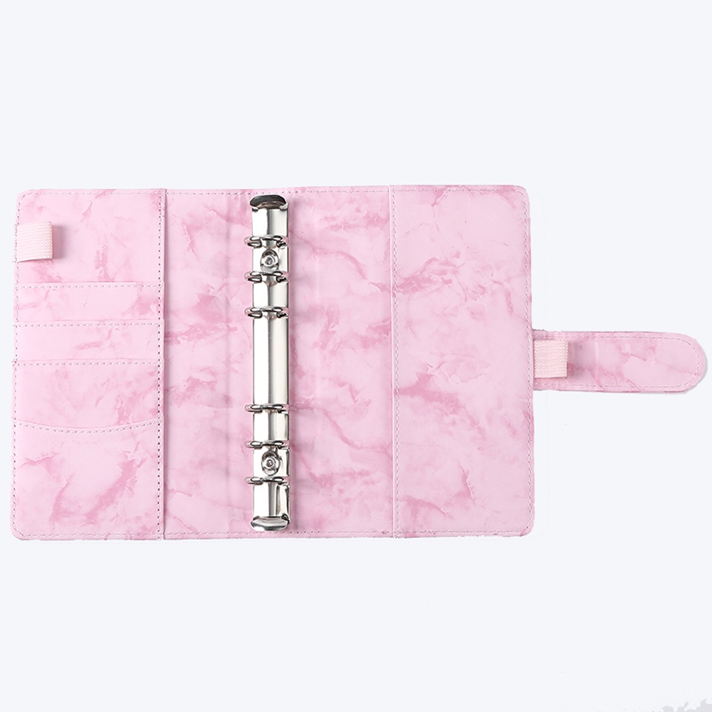 A6 Binder PU Budget Planner Refillable Notebook Covers 6 Holes Binder Pockets PVC Zipper Money Saving Envelope Budget Binder