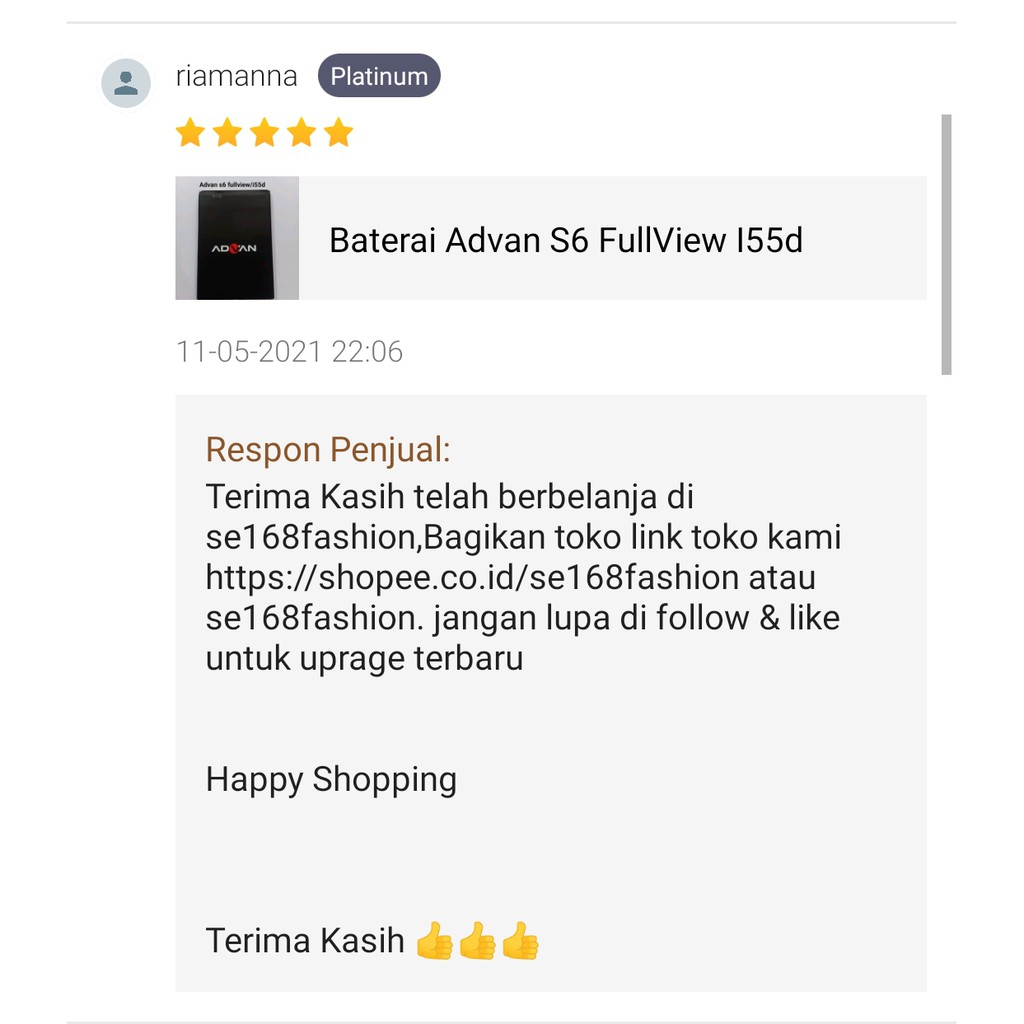 Baterai Advan S6 FullView I55d Batre Batere battery