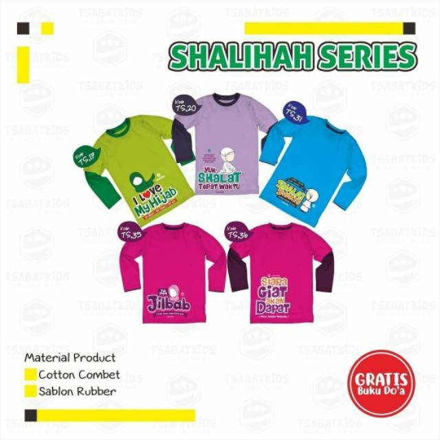 Kaos Tsabbatkids/ Kaos Lengan Panjang Anak/ Kaos Anak Cewek Lengan Panjang