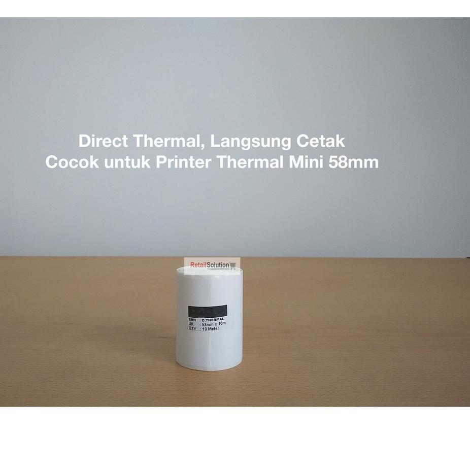 

Potongan HARGA Kertas Stiker Label Thermal 53mm x 10M / 53x10 / 53x10M - Printer 58mm