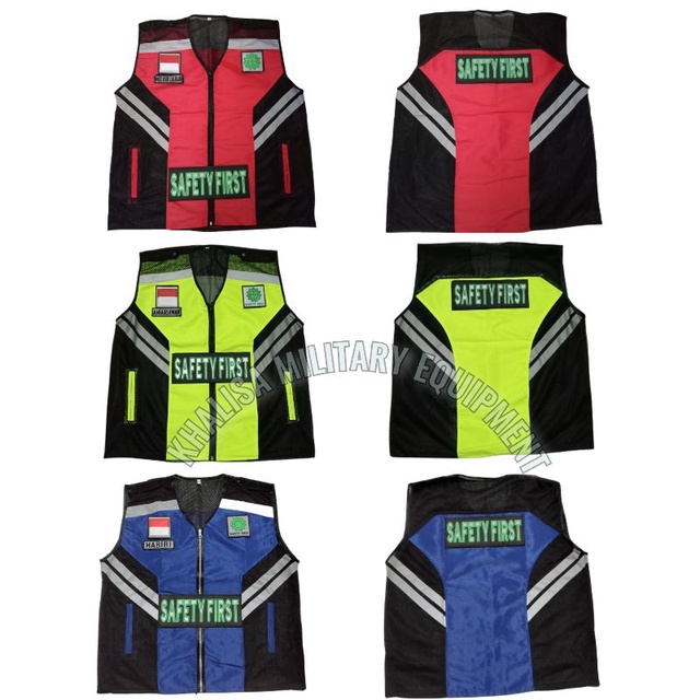 Rompi Taslan,Rompi K3 Merah,Rompi Taslan Biru,Rompi Safety Hijau,Rompi Proyek