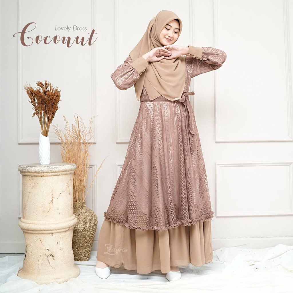 Gamis Non Set. Dress. Dress Pesta. Lovely Dress - Zayra Hijab (Ready Stok)
