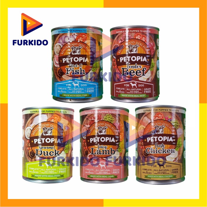 Petopia Grain Free Puppy to Adult 380 Gram Wet Food Makanan Anjing