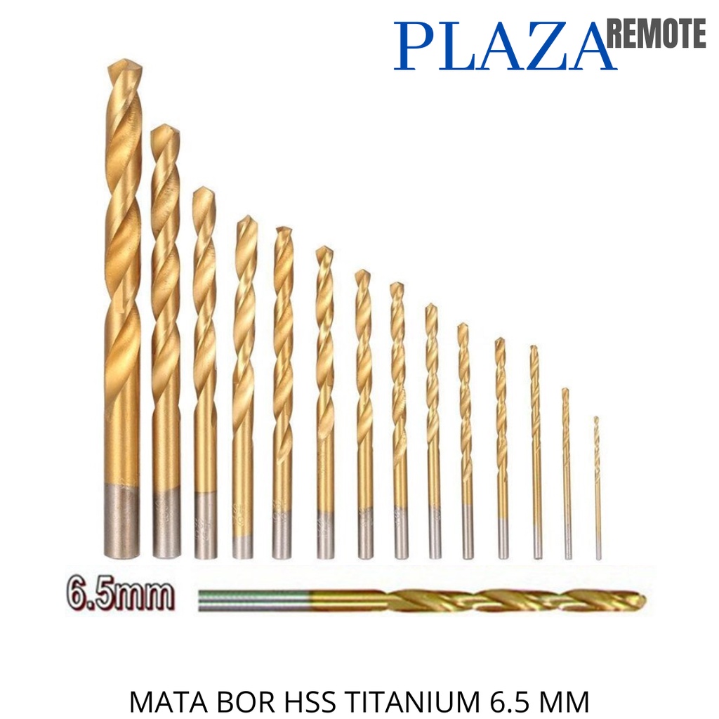 MATA BOR HSS TITANIUM COATED KAYU LOGAM BESI ALUMUNIUM 6.5 MM