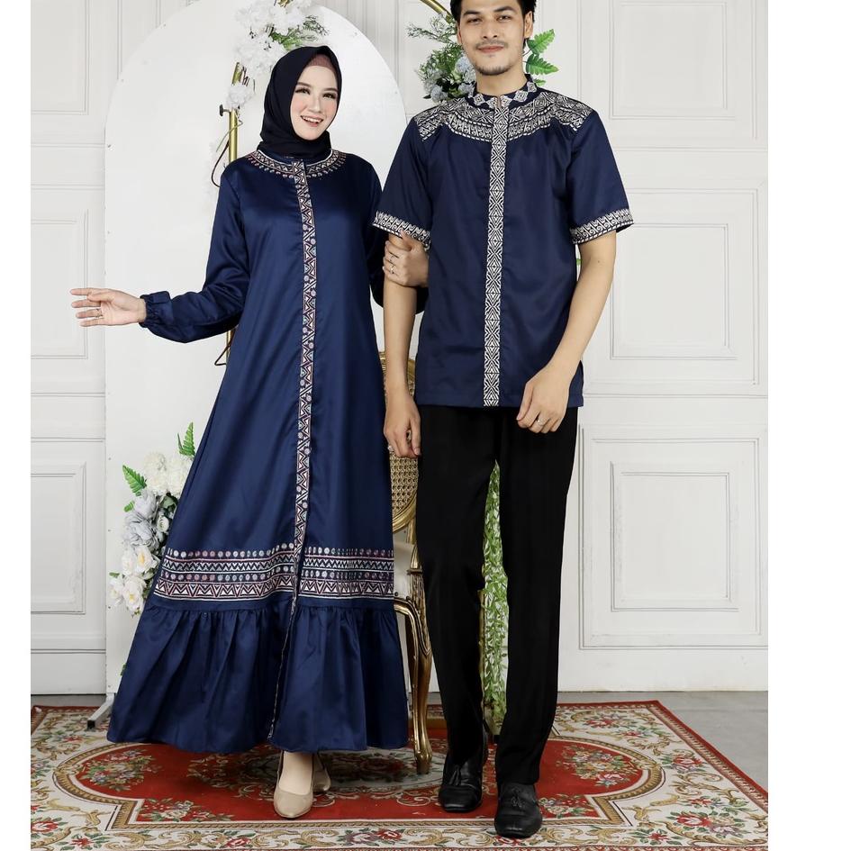 New Sale Gamis Couple Raradisa Pasangan Terbaru Kekiniian//Gamis Couple Toyobo Bordir Mix Payed Swar