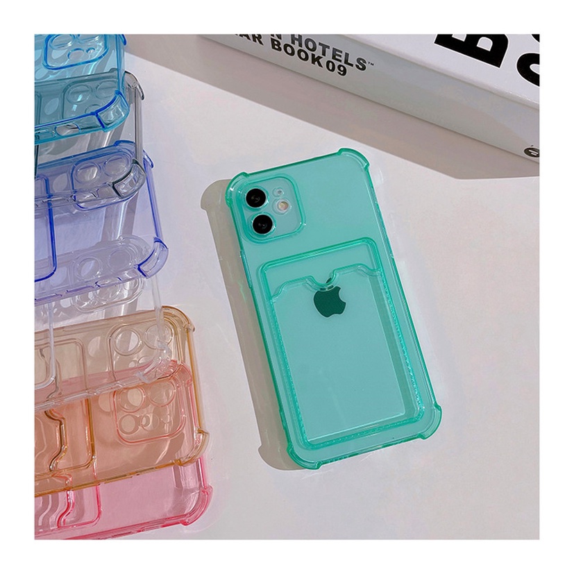 Samsung A22 A02 A82 A72 A52 A42 A32 A12 A10s Case Clear Card Holder Shockproof Phone Case Protective Cover-6