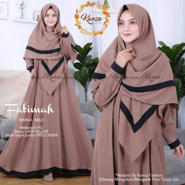 GAMIS SET SYARI BY KANZA // FATIMAH SYARI // BAHAN WOLVIS HQ