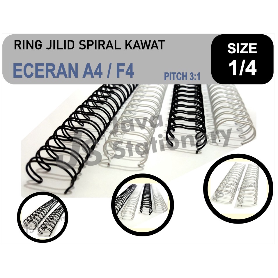 

Spiral Kawat Jilid No 4, ECERAN 3:1 - 1/4, Harga per 1 Pcs TERMURAH