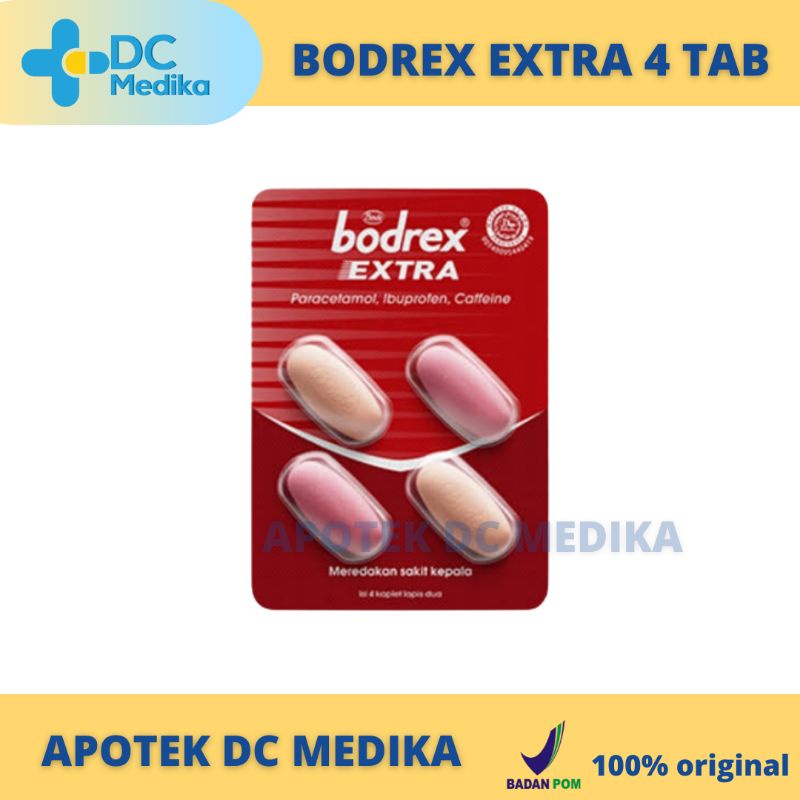 BODREX EXTRA 4 TAB / SAKIT KEPALA / PARACETAMOL / BODREK