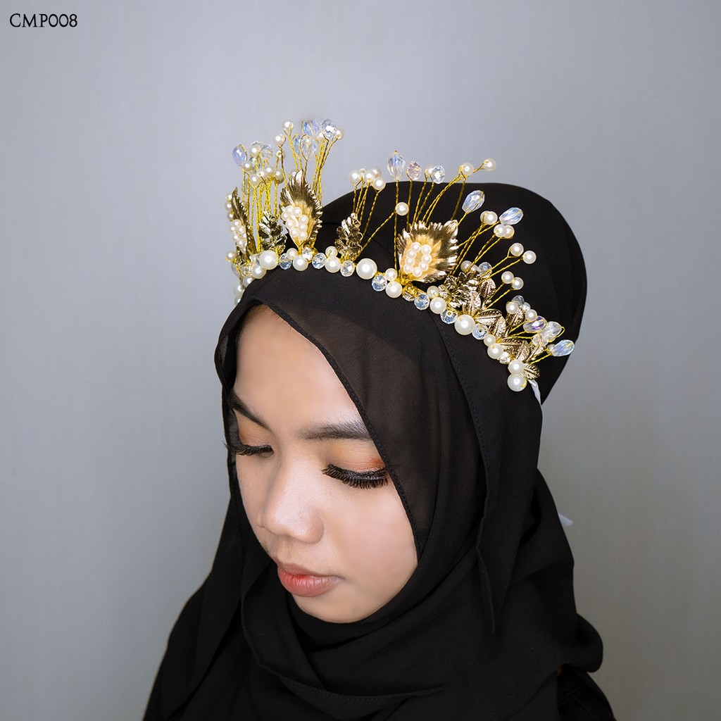 [STOCK TERBATAS] TIARA MAHKOTA BRIDAL ACCESSORIES WOMEN GOLD PREMIUM CMP008