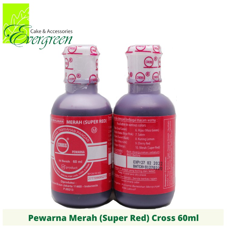 

Pewarna Makanan Cross Merah (Super Red) 60ml