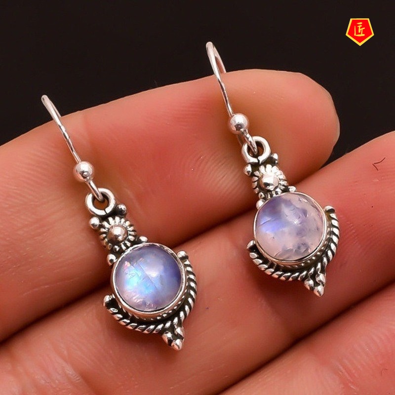 [Ready Stock]New Moonstone Vintage Earrings Punk