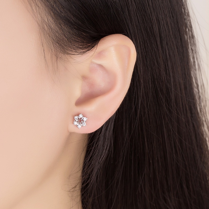 925 Perak Anting Anting Wanita, Perhiasan Fashion Ten Mile Peach Blossom/Subang Telinga anting perempuan