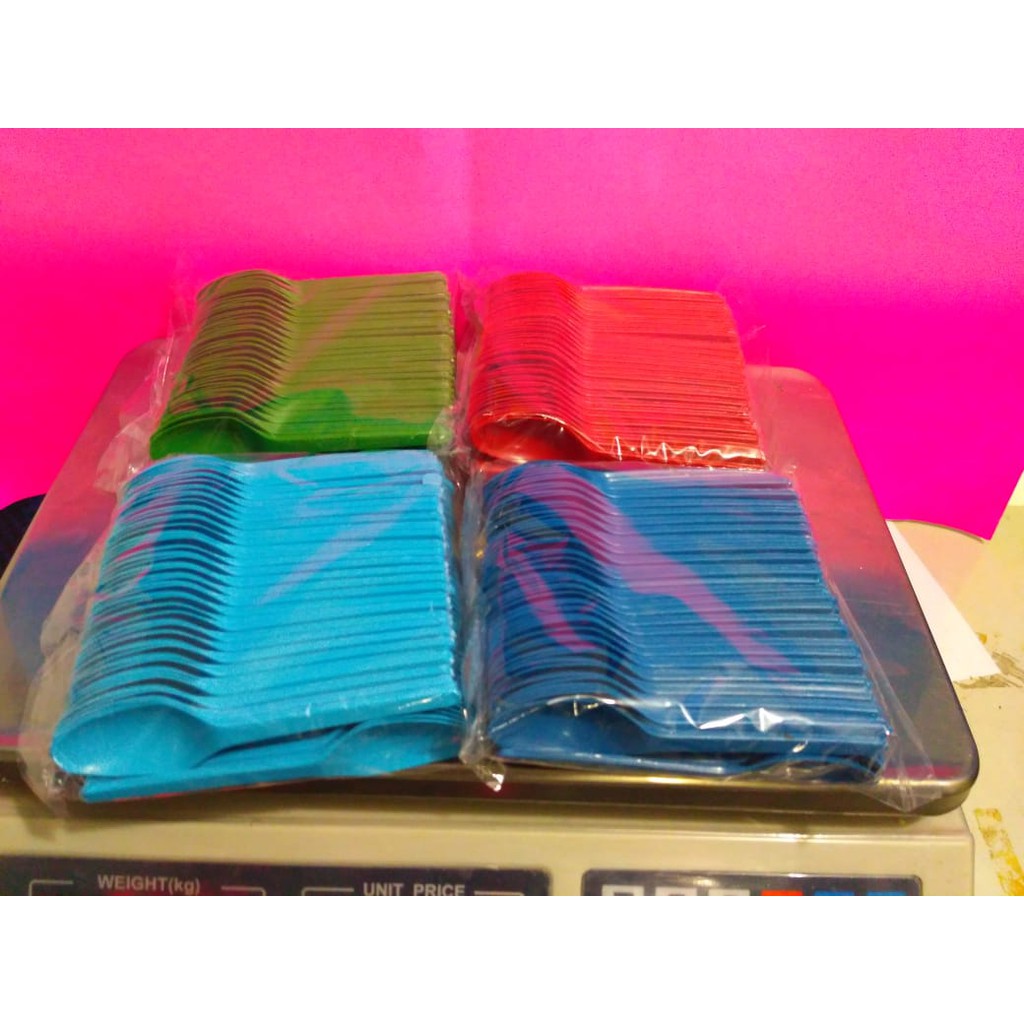 Sendok Pop Ice Warna 100 pcs/Sendok Warna/Sendok Plastik/Sendok Warna Plastik