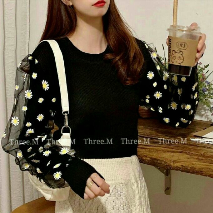 Daisy Baju atasan blouse rajut wanita import terbaru baju blouse rajut knit cewek murah import korea