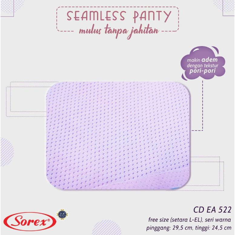 Sorex - 1 pcs Celana Dalam Wanita Seamless Tanpa Jahitan Anti Nyeplak Midi Pori Size Jumbo (L-EL) CD EA 522 - Pakaian Dalam Wanita