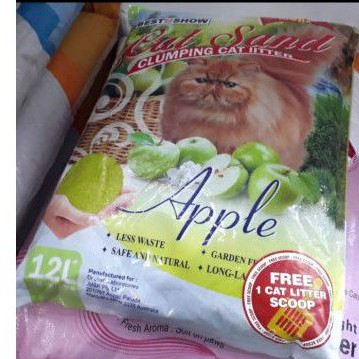 Pasir Kucing Gumpal Cat Sand 12ltr+Free Serok~Aroma Apel