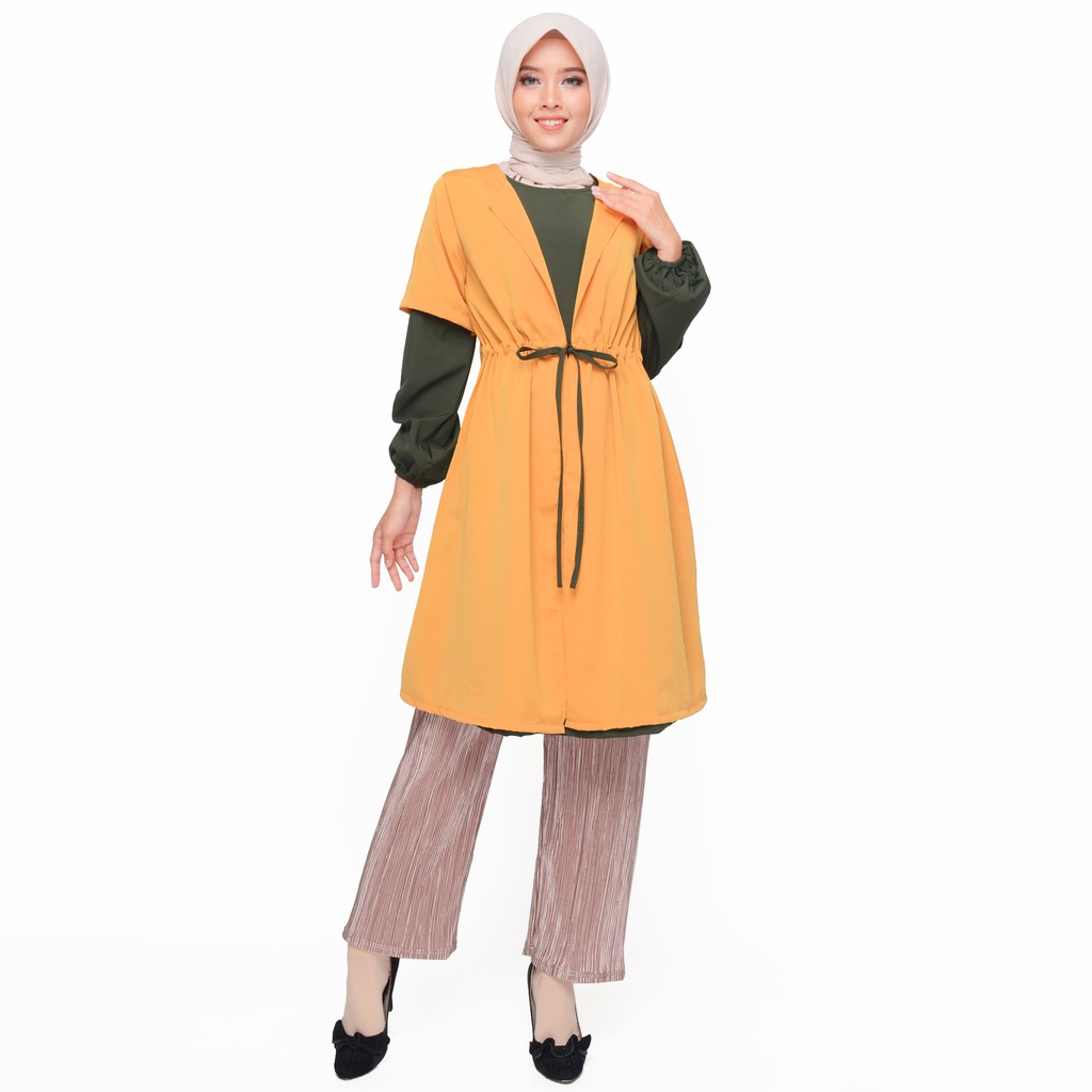 Tunik double layer muslim wanita kombinasi warna model terbaru - XSHOP Rosalie