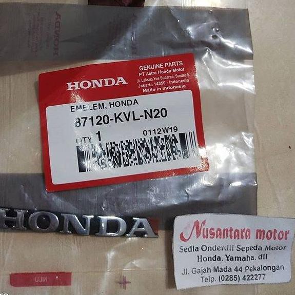 Barang Pilihan.. Emblem Honda Asli AHM 87120-KVL-N20 Harga satuan