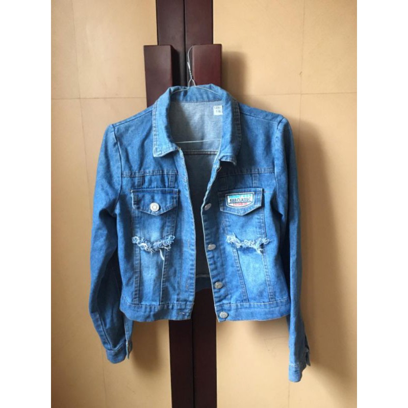 Jaket Crop Jeans Denim Jacket Korea