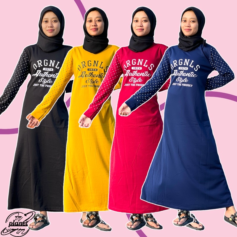 GAMIS KAOS BAHAN BABYTERRY DASTER KAOS LENGAN PANJANG GAMIS MUSLIM PANJANG WANITA DEWASA