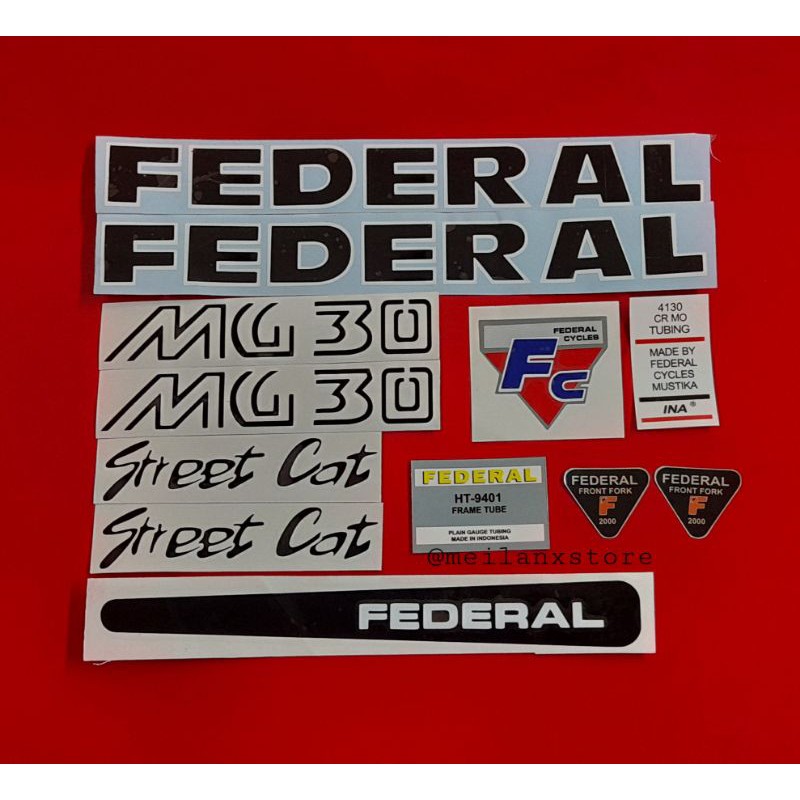 Stiker Sepeda Federal Mg 30 street cat