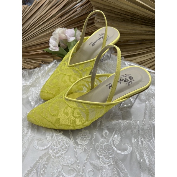 Rafaizoutfit sepatu v lemon tinggi 7cm kaca sepatu wanita cantik hak kaca 7cm