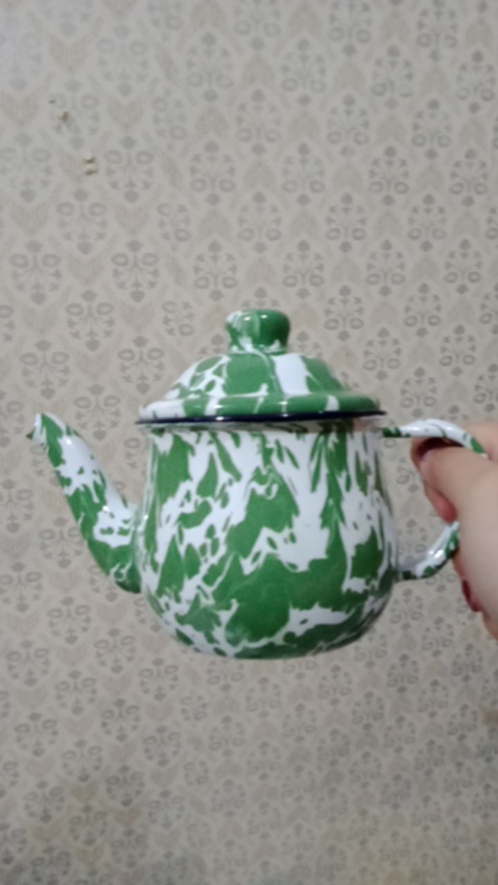 Timbangan Teko Ceret Poci Mungil Jadul Blirik Hijau Vintage 12 Cm (jokowi Series) Volume 0.7 Liter