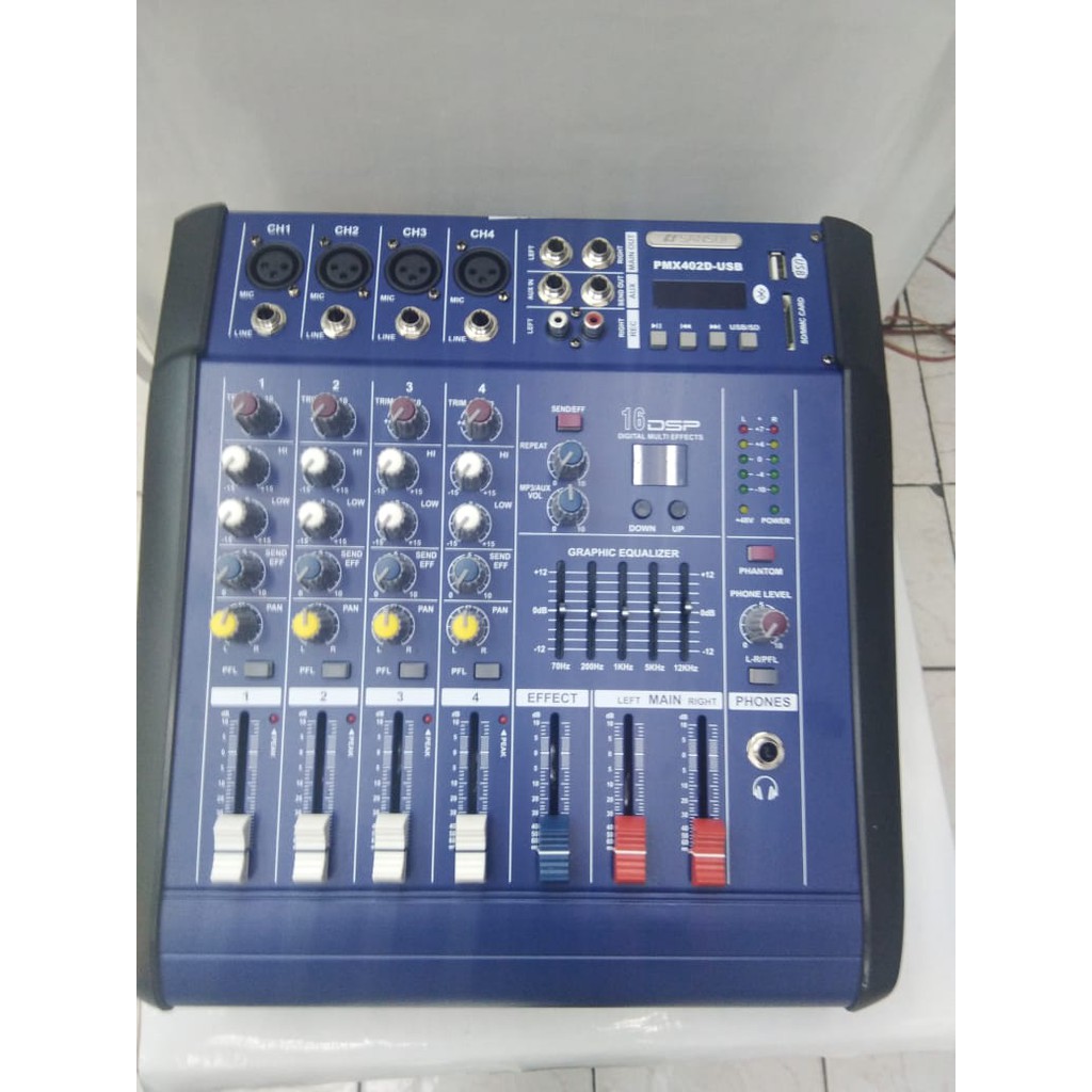 Mixer PMX402D-USB 4 Channel Professional