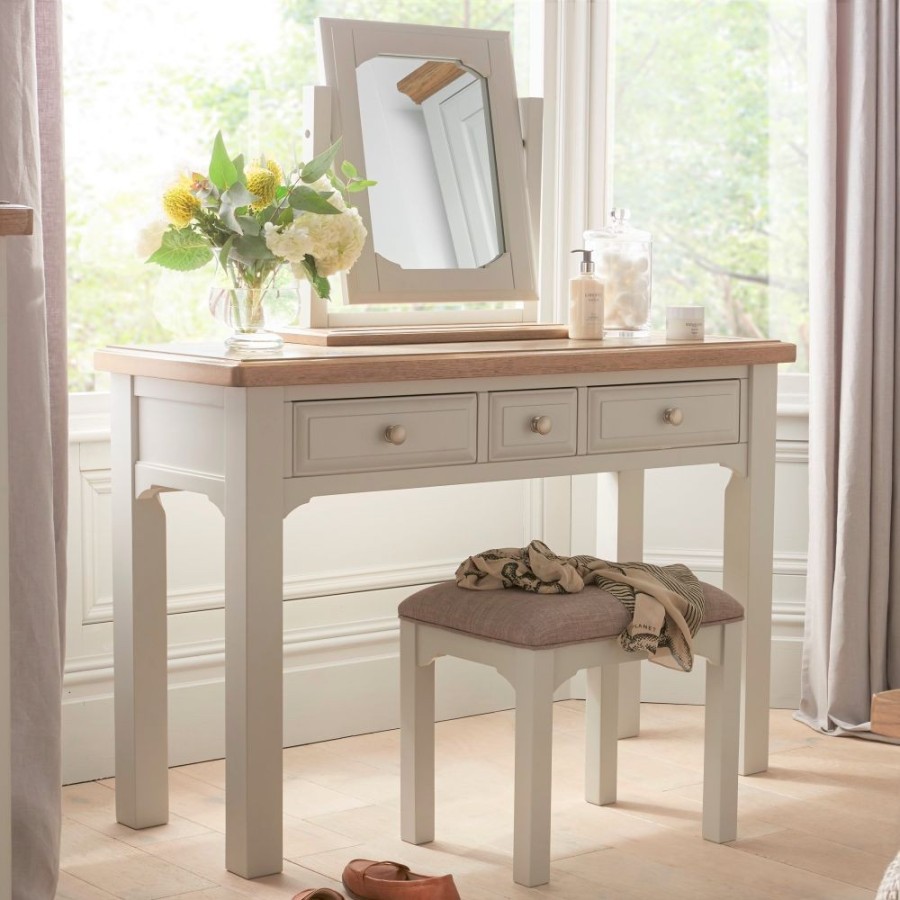 Meja Rias Kayu Dressing Table Putih Tolet Minimalis 3 Laci Kaca Mewah