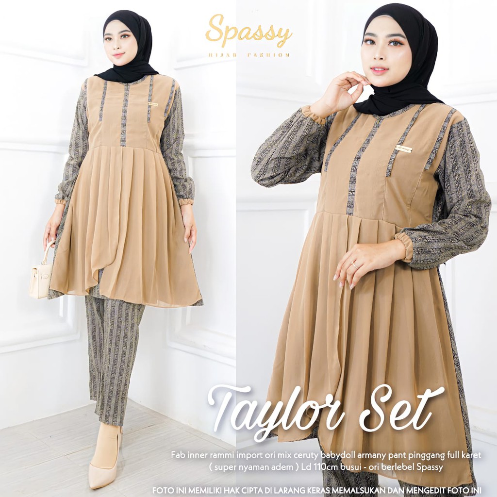 TAYLOR SET GAMIS SPASSY ORI TERBARU Gamis Wanita Gamis Busui Terbaru Kekinian Jumbo LD 110