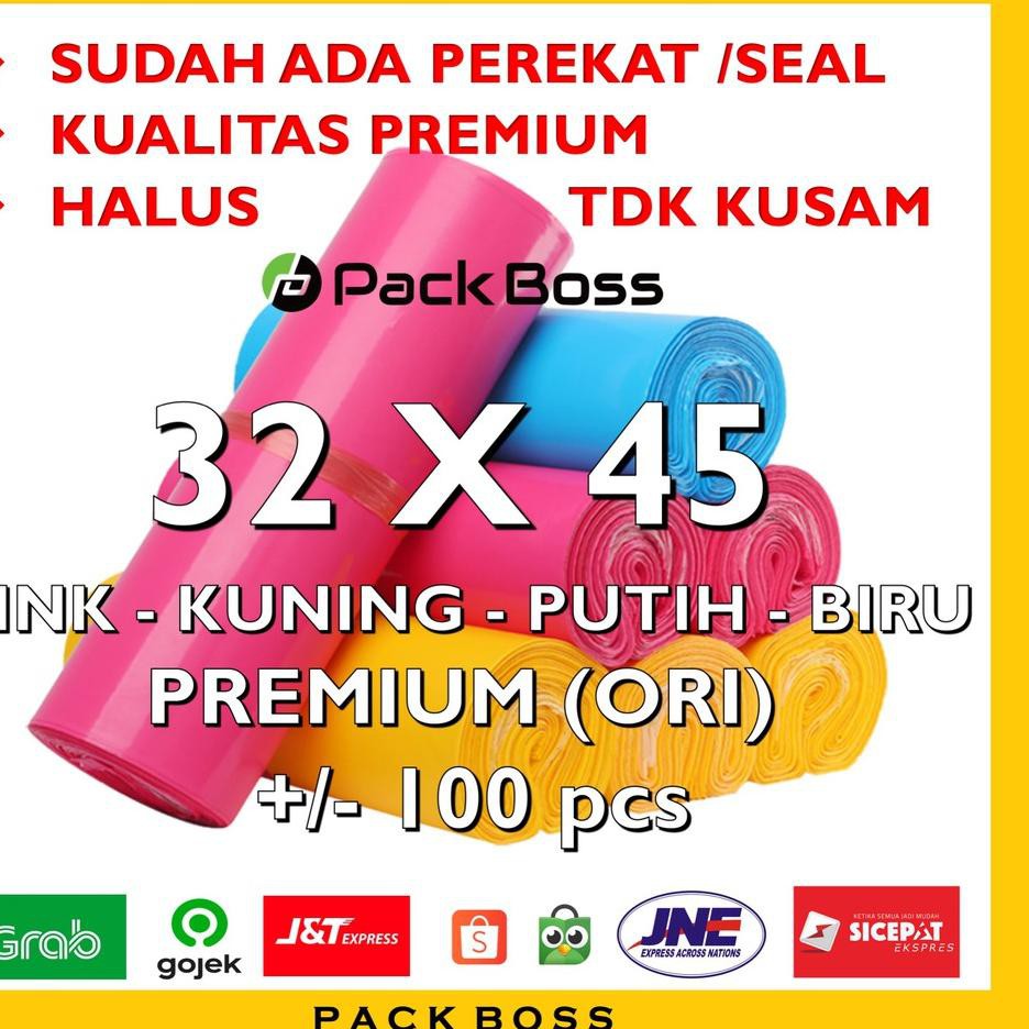 

IAB POLYMAILER PACKBOSS 32x45 ISI ±100 LEMBAR ,TEBAL *KUALITAS BOSS, TER* Laris