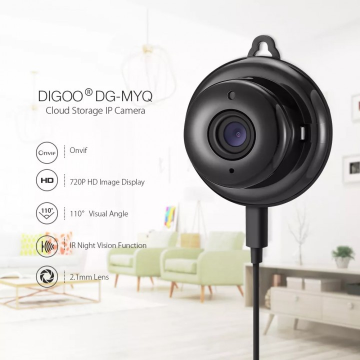 DG-MYQ - V380 720P Mini Smart WiFi Camera - 2.1mm Super Wide Lens