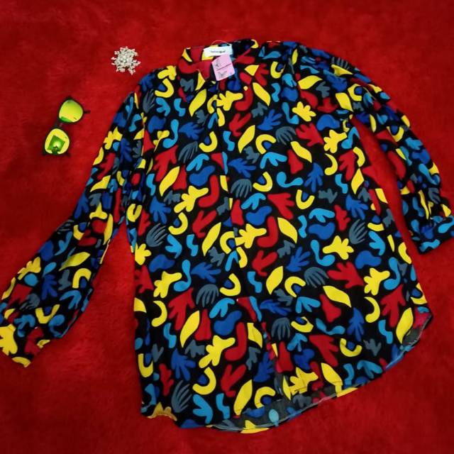 floral blouse Batwing black