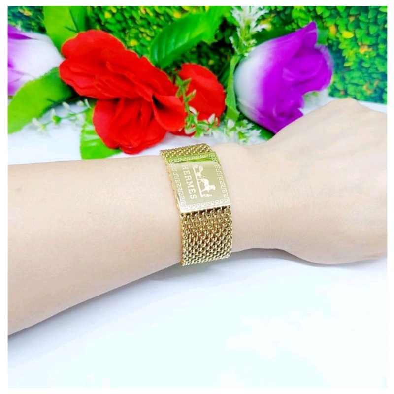 Gelang Titanium import Motif Termewah Magnet lebar terbaru Viral perhiasan wanita fashion import Ant