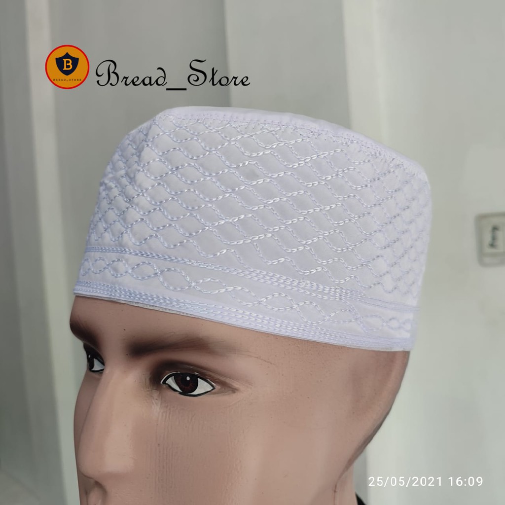 Peci Songkok Kopiah Madinah Bulat Hitam dan Putih Murah - Peci Pria Dewasa Sholat Model Terbaru COD