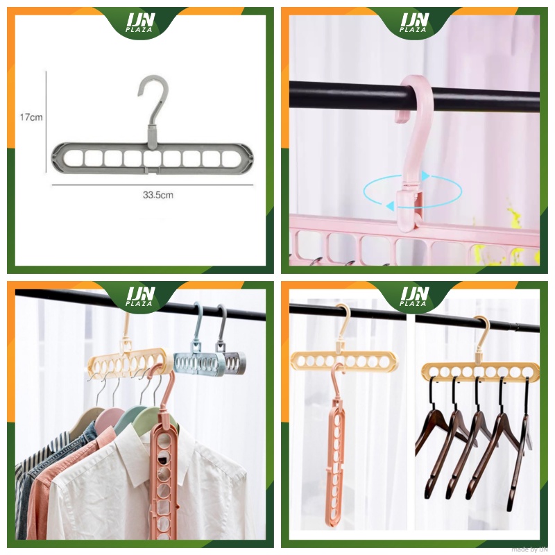 ❤ IJN ❤ Gantungan Baju 9 Lubang / Magic Hanger Multifungsional Foldable Hanger Gantungan Baju Ajaib 9 in 1