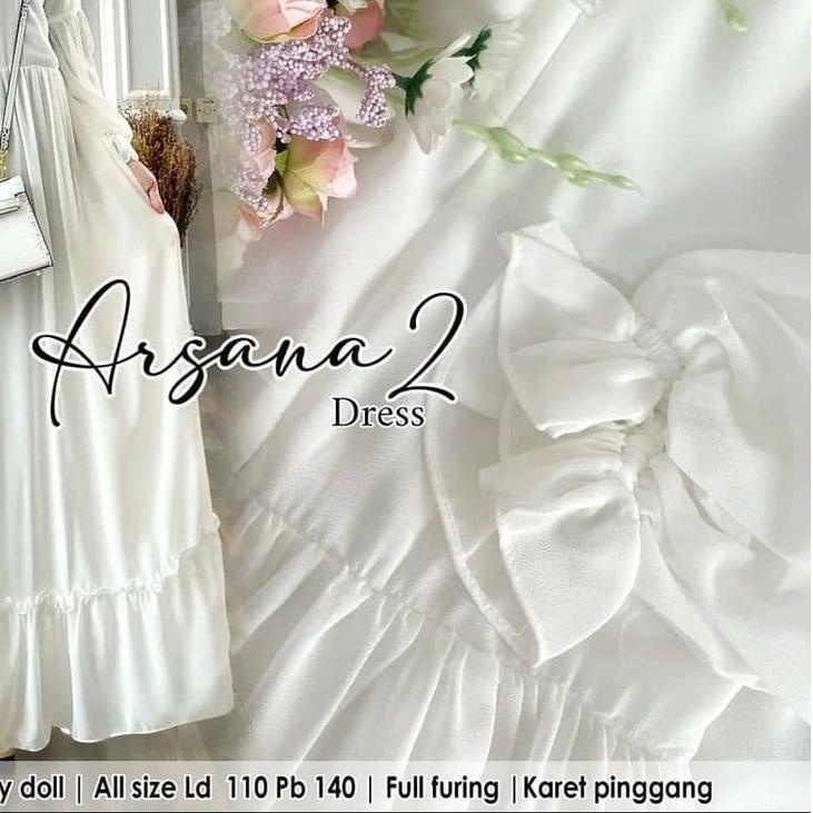 ● Arsana Dress/ gamis ceruty / gamis ceruty babydoll / gamis ceruty polos / gamis ceruty jumbo / dre