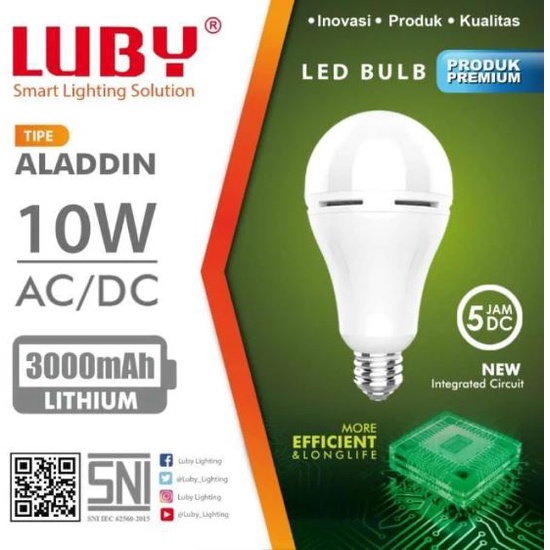 Lampu LED emergency LUBY Aladdin 10w 10 watt