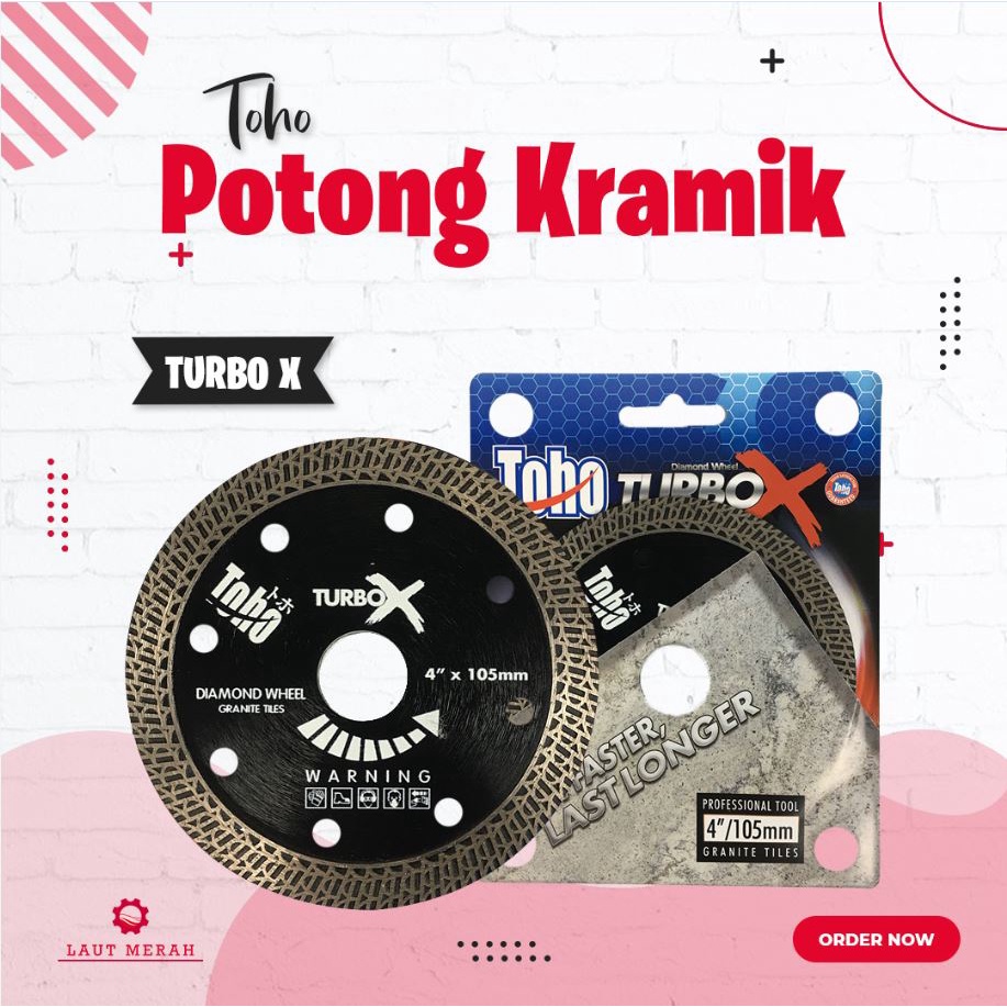 pisau potong 4" keramik granit turbo X toho