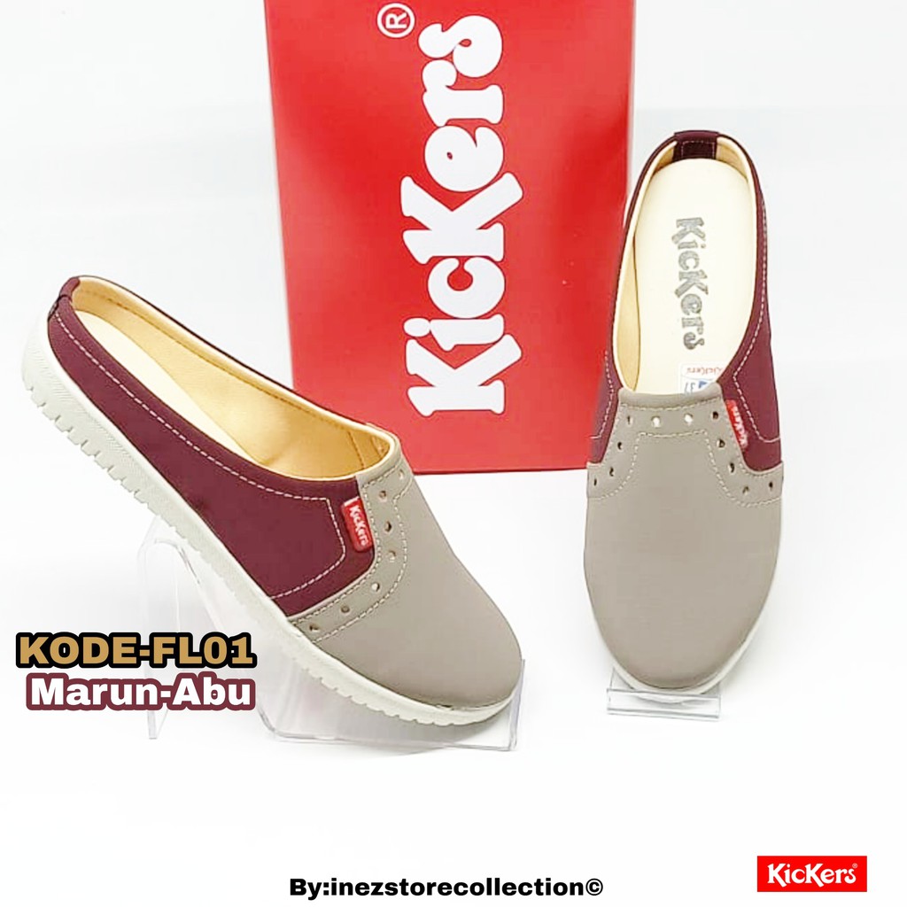 SEPATU WANITA KICKERS FLAT SHOES KODE FL01 MURAH HARGA GROSIR