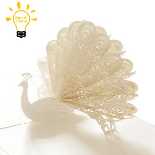 Kartu Ulang Tahun Anniversary 3d Burung Merak Handmade Shopee