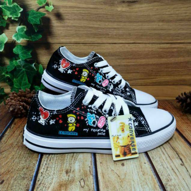 (BISA COD) Sepatu Converse Anak BTS21 Size (18-35) / Sepatu Sneakers Anak / Sepatu Anak Laki Laki / Sepatu Anak Perempuan / Sepatu Baby bts21