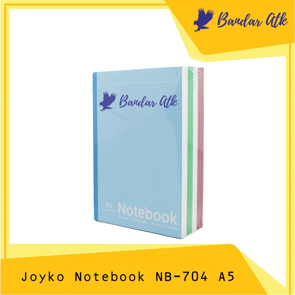 

JOYKO Buku Tulis Catatan Bergaris Ruled Notebook NB-704 A5 [1 PCS]